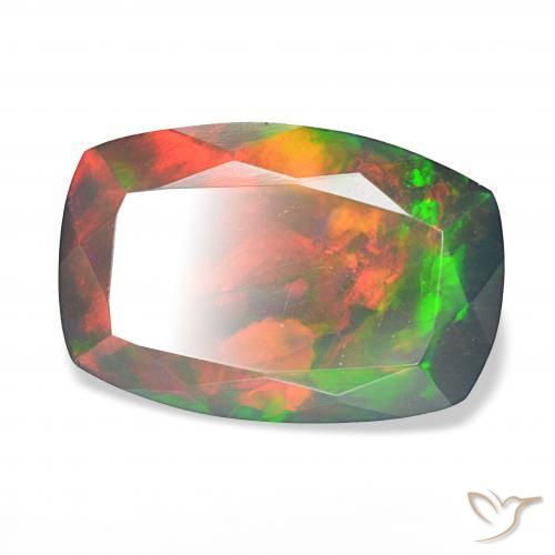 5.06 ct Multicolor Black Opal Stone, Natural Black Opal in Cushion-Cut Shape for Sale