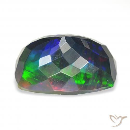 Black Opal Gemstone in 15 x 10 mm (calibrated) Size for Sale, Black Opal Stone in Multicolor Color