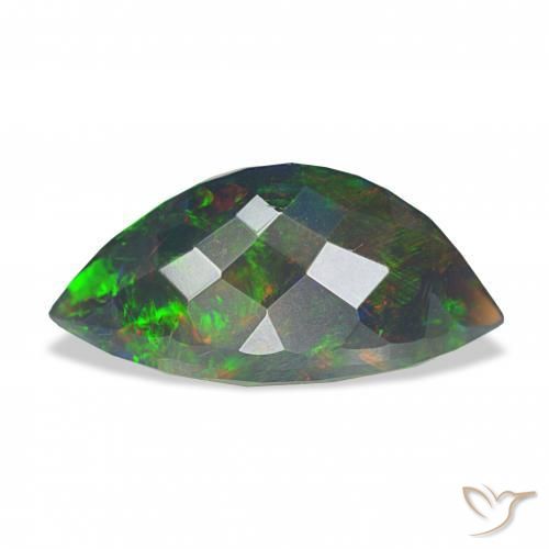 Black Opal Gemstone in 16 x 8 mm (calibrated) Size for Sale, Black Opal Stone in Multicolor Color