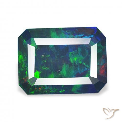 1.81ct Multicolor Black Opal, Emerald Cut, Opaque
