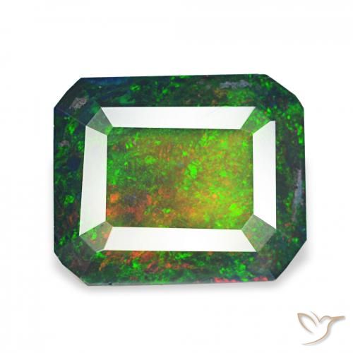 2.23ct Multicolor Black Opal, Emerald Cut, Opaque