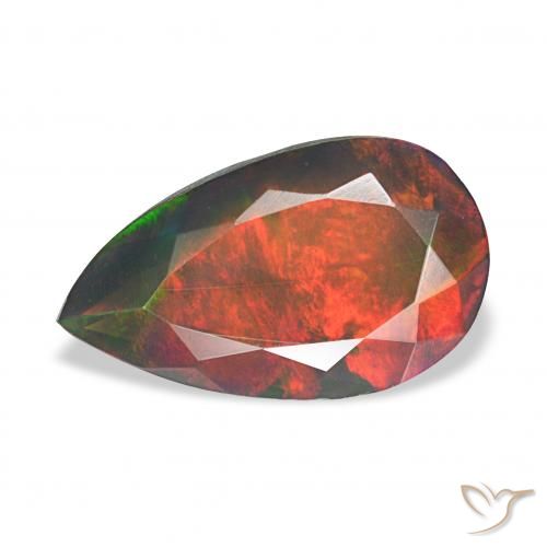 2.11ct Multicolor Black Opal, Pear Shape, Opaque