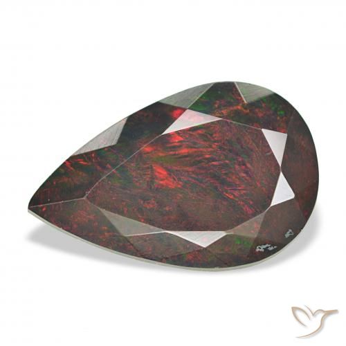 3.10ct Multicolor Black Opal, Pear Shape, Opaque