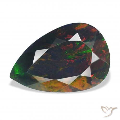 6.18ct Multicolor Black Opal, Pear Shape, Opaque
