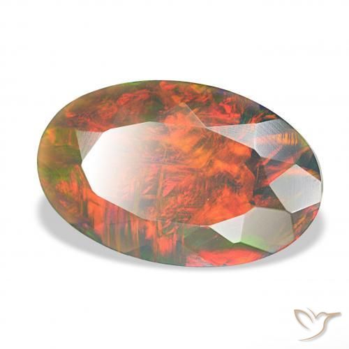 2.75 ct Multicolor Black Opal Stone, Natural Black Opal in Oval Facet Shape for Sale