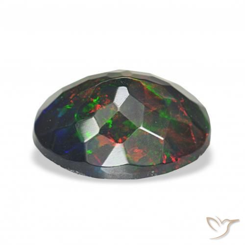 Black Opal Gemstone in 11 x 9 mm (calibrated) Size for Sale, Black Opal Stone in Multicolor Color