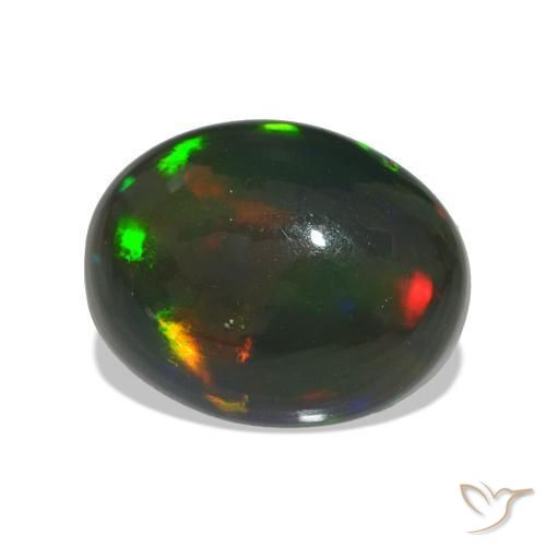 2.78 ct Multicolor Black Opal Stone, Natural Black Opal in Oval Cabochon Shape for Sale