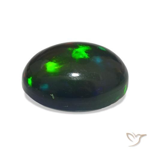 Black Opal Gemstone in 11.6 x 9.2 mm Size for Sale, Black Opal Stone in Multicolor Color