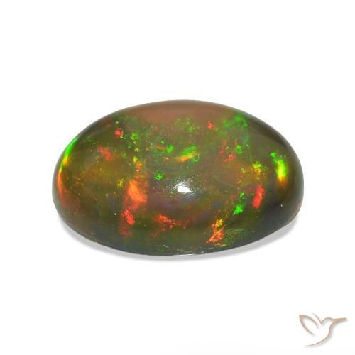 Black Opal Gemstone in 12.2 x 9.2 mm Size for Sale, Black Opal Stone in Multicolor Color