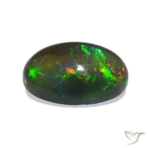 Black Opal Gemstone in 12 x 8 mm (calibrated) Size for Sale, Black Opal Stone in Multicolor Color