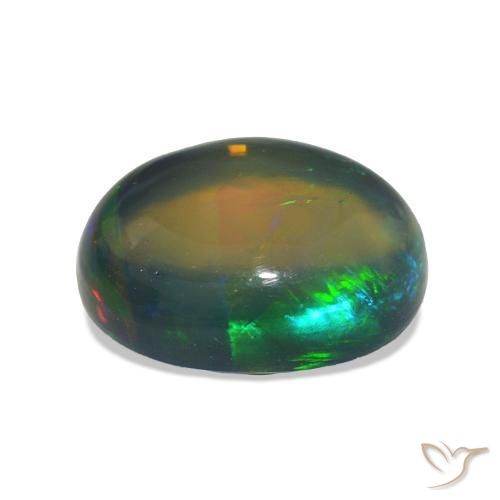 Black Opal Gemstone in 11.3 x 9.4 mm Size for Sale, Black Opal Stone in Multicolor Color