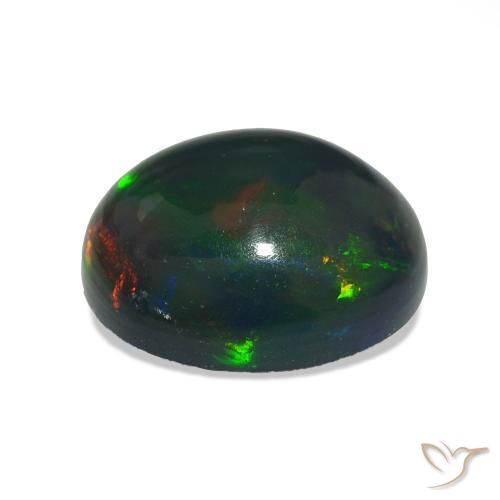 Black Opal Gemstone in 11 x 9 mm (calibrated) Size for Sale, Black Opal Stone in Multicolor Color