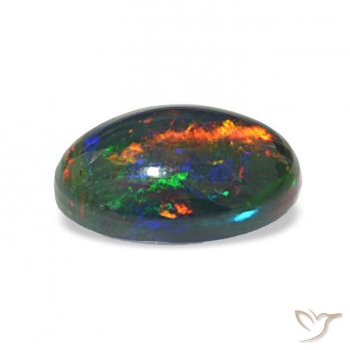 Black Opal Gemstone in 12.2 x 7.7 mm Size for Sale, Black Opal Stone in Multicolor Color