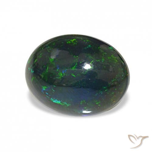 2.61 ct Multicolor Black Opal Stone, Natural Black Opal in Oval Cabochon Shape for Sale