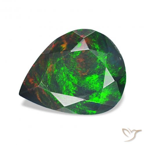 1.13ct Multicolor Black Opal, Pear Shape, Opaque