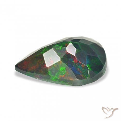 Black Opal Gemstone in 10.8 x 7.4 mm Size for Sale, Black Opal Stone in Multicolor Color
