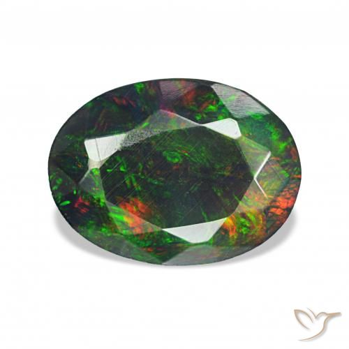 1.60ct Multicolor Black Opal, Oval, Opaque