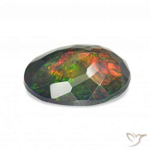 Black Opal Gemstone in 11.1 x 8.2 mm Size for Sale, Black Opal Stone in Multicolor Color