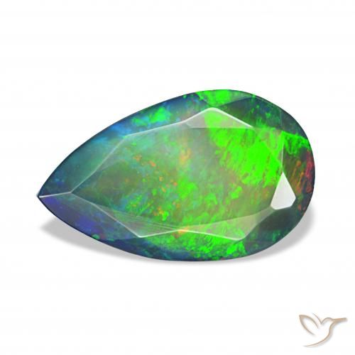 1.38ct Multicolor Black Opal, Pear Shape, Opaque