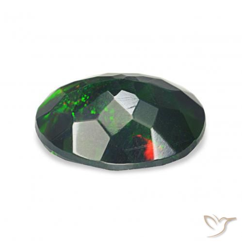 Black Opal Gemstone in 9.5 x 7.3 mm Size for Sale, Black Opal Stone in Multicolor Color