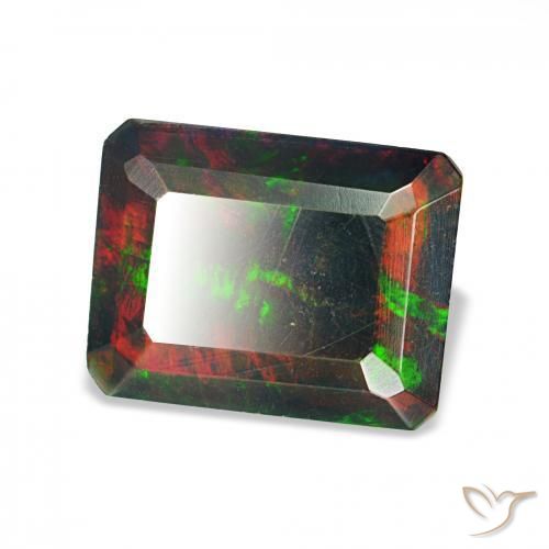 1.12 ct Multicolor Black Opal Stone, Natural Black Opal in Octagon Step Cut Shape for Sale