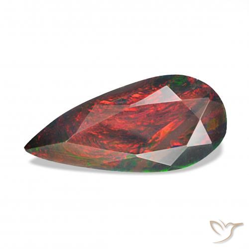1.24ct Multicolor Black Opal, Pear Shape, Opaque