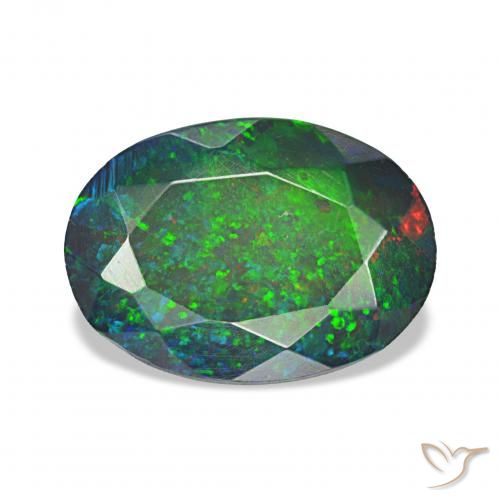 1.36ct Multicolor Black Opal, Oval, Opaque