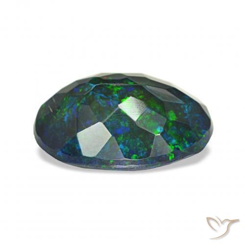 Black Opal Gemstone in 10.2 x 7.3 mm Size for Sale, Black Opal Stone in Multicolor Color