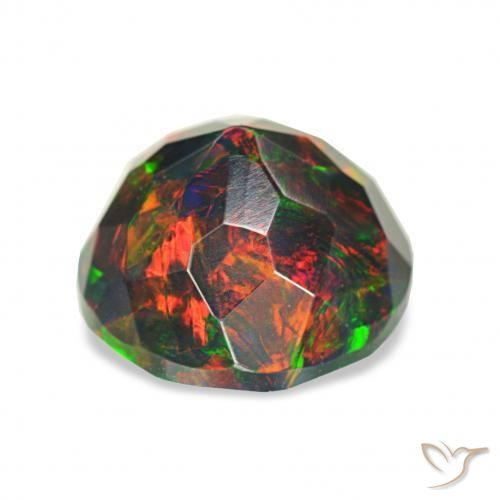 Black Opal Gemstone in 8.5 mm (calibrated) Size for Sale, Black Opal Stone in Multicolor Color