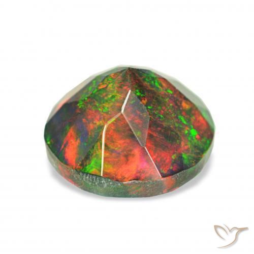 Black Opal Gemstone in 8.5 mm (calibrated) Size for Sale, Black Opal Stone in Multicolor Color