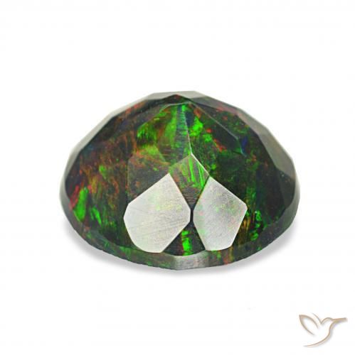 Black Opal Gemstone in 9 mm (calibrated) Size for Sale, Black Opal Stone in Multicolor Color