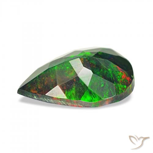 Black Opal Gemstone in 10 x 7 mm (calibrated) Size for Sale, Black Opal Stone in Multicolor Color