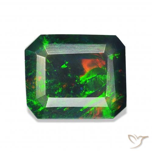 1.04ct Multicolor Black Opal, Emerald Cut, Opaque