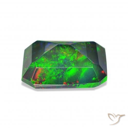 Black Opal Gemstone in 8.3 x 6.9 mm Size for Sale, Black Opal Stone in Multicolor Color
