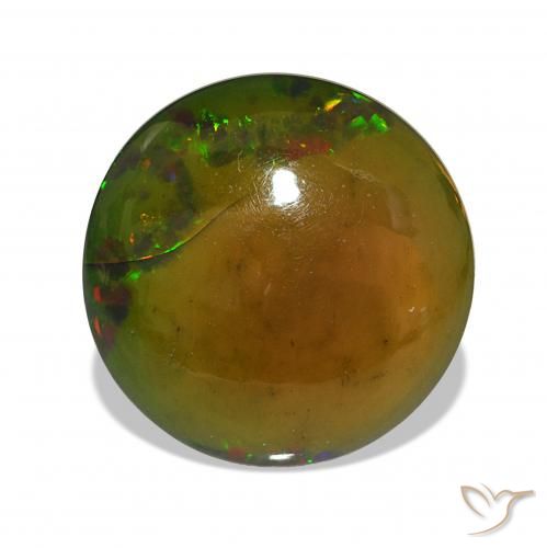 8.57ct Natural Multicolor Black Opal, Round, Opaque, Photo A