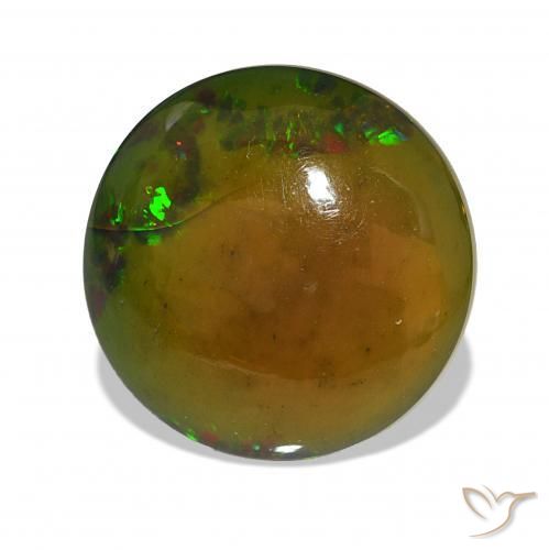 8.57 ct Multicolor Black Opal Stone, Natural Black Opal in Round Cabochon Shape for Sale