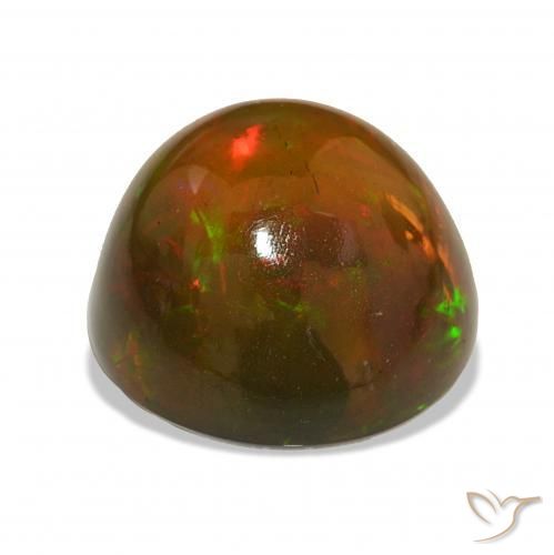 Black Opal Gemstone in 15 mm (calibrated) Size for Sale, Black Opal Stone in Multicolor Color