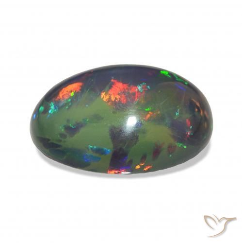 Black Opal Gemstone in 18 x 13 mm (calibrated) Size for Sale, Black Opal Stone in Multicolor Color