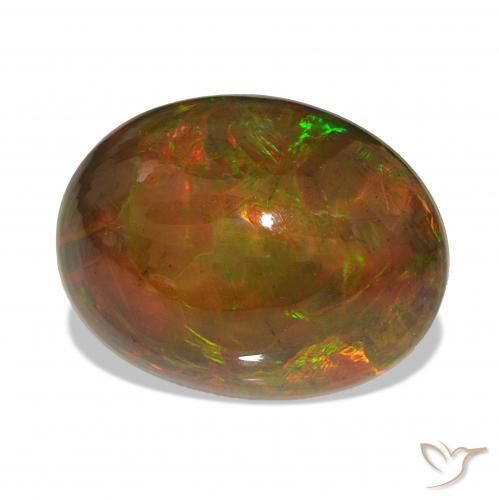 14.18 ct Multicolor Black Opal Stone, Natural Black Opal in Oval Cabochon Shape for Sale