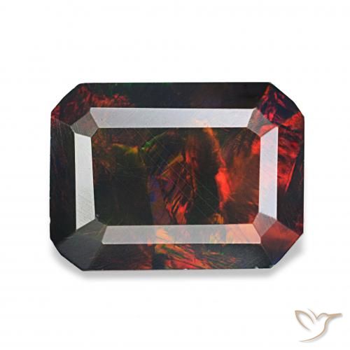 1.24ct Multicolor Black Opal, Emerald Cut, Opaque