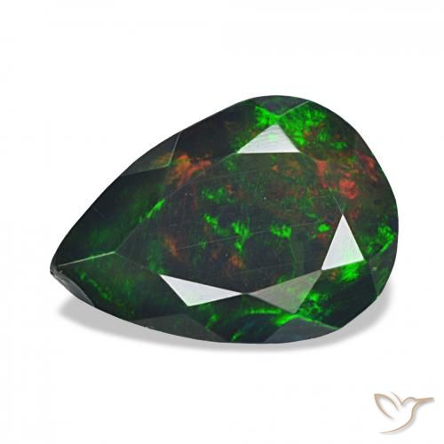 1.62ct Multicolor Black Opal, Pear Shape, Opaque