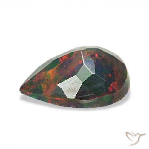 Black Opal Gemstone in 10 x 7 mm (calibrated) Size for Sale, Black Opal Stone in Multicolor Color