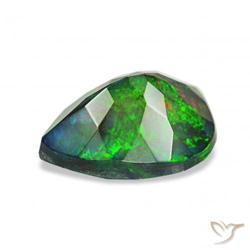 Black Opal Gemstone in 10 x 7 mm (calibrated) Size for Sale, Black Opal Stone in Multicolor Color