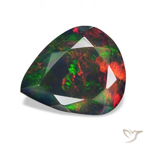 1.03ct Multicolor Black Opal, Pear Shape, Opaque