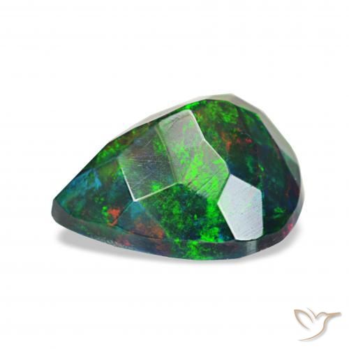 Black Opal Gemstone in 8.7 x 7.4 mm Size for Sale, Black Opal Stone in Multicolor Color