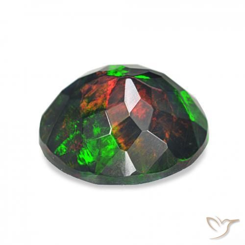 Black Opal Gemstone in 9.8 x 8.6 mm Size for Sale, Black Opal Stone in Multicolor Color