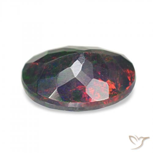 Black Opal Gemstone in 9.5 x 7.2 mm Size for Sale, Black Opal Stone in Multicolor Color