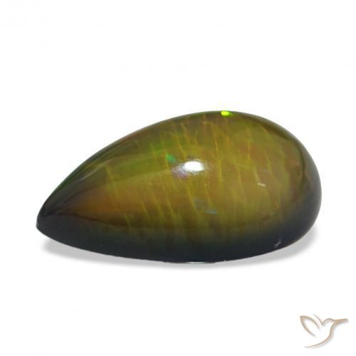 Black Opal Gemstone in 19.3 x 11.4 mm Size for Sale, Black Opal Stone in Multicolor Color