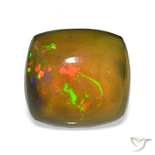 7.90ct Multicolor Black Opal, Cushion, Translucent