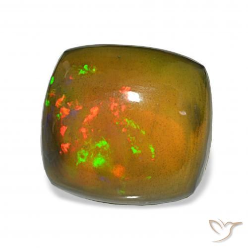 7.90 ct Multicolor Black Opal Stone, Natural Black Opal in Cushion Cabochon Shape for Sale